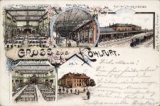 Dworzec kolejowy - litografia