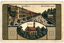 Kohlfurt - Bahnhofstrasse 1913 litografia