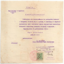 Odpis poświadczenia upoważnienia do likwidacji spółki Drukarni i Księgarni Polskiej Sp. z o. poręką