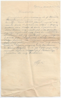 Świadectwo pracy wystawione przez Maksymiliana Kasprowicza w dniu 28.11.1931 r.