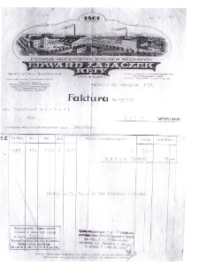 Rok 1932. Faktura Pierwszej Kęckiej Fabryki Wyrobów Wełnianych Edwarda Zajączka.