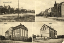 1912 rok. Kohlfurt - nowa i stara szkoła. Pocztówka
