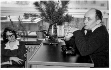 1974. Spotkanie z Dyrektorem Starego Teatru w Krakowie Janem Pawłem Gawlikem w Miejskiej Bibliotece Publicznej w Andrychowie