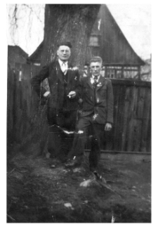 1941. Praca przymusowa w III Rzeszy. Edward Duczmal z kolegą w Weixdorf