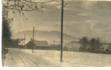 1940-1945. Droga zimą koło pałacu rodziny Larischów w Bulowicach