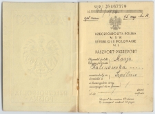 18.06.1936. Paszport Rzeczpospolitej Polskiej Marii Kalinowskiej