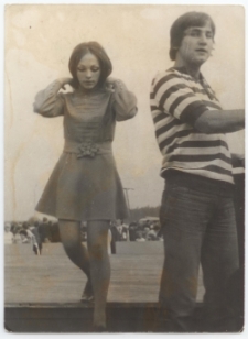 Lata 70. Zespół muzyczny podczas dożynek w Myślęcinku