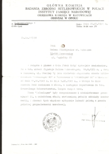 25.03.1991. Pismo Głównej Komisji Badania Zbrodni Hitlerowskich w Polsce