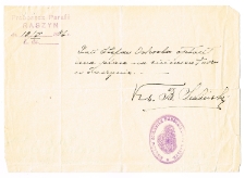 10.05.1946. Zaświadczenie proboszcza parafii Raszyn o opłaceniu miejsca na cmentarzu