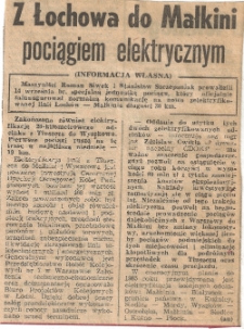 17.09.1982. Artykuł "Z Łochowa do Małkini pociągiem elektrycznym"