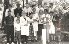 Maj 1990, Trzciel. Pożegnanie kierownika Ośrodka Zdrowia w Trzcielu doktora Janusza Pawlaka