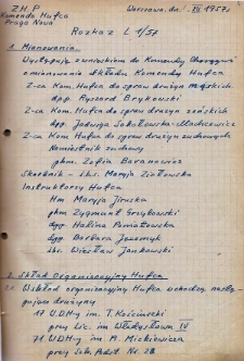 Rozkaz Hufca Praga Nowa L 1/1957