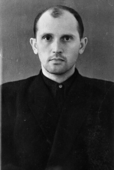 Romuald Raubo, więzień łagrów. Zdjęcie wykonane potajemnie w magazynach kopalni "Miedwieżyj Ruczaj" (popularnie Miedwieżka) przez opłaconego Rosjanina.