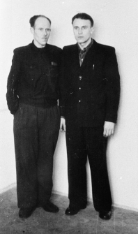Byli więźniowie sowieckich łagrów, od lewej: Kazimierz Zienkiewicz, Józef Rymkiewicz.