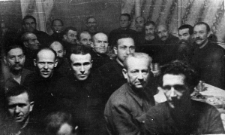 Wigilia zesłańców, na zdjęciu m.in. Józef Rymkiewicz, Jan Żemojtin, Bronisław Szeremeta, Henryk Jasiukiewicz.