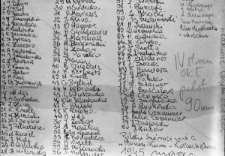 Fotokopia spisu nazwisk.
