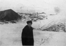 Wiktor Jagoda ps. "Brzoza", oficer 3 Brygady AK Okręgu Wileńskiego na zesłaniu w Workucie (portret na tle zimowego krajobrazu).