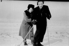Anna Szyszko i Eugeniusz Cydzik na nartach.