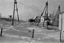 Łagier sąsiadujący z zabudowaniami miasta.