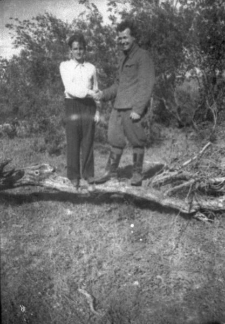 Bylli więźniowie obozu przy kopalni nr 40, od lewej: Władysław Uchnalewicz i Bronisław Lelewicz.