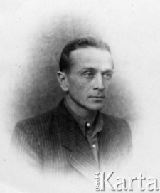 Polak, więzień łagr&oacute;w ZSRR (Edward, nazwisko nieznane). Podpis na odwrocie: "Drogiemu Stasiowi na pamiątkę wsp&oacute;lnych przeżyć Edek".