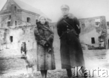 Władysław Łebkowski, funkcjonariusz Policji Państwowej w Drohiczynie, na zdjęciu z żoną.