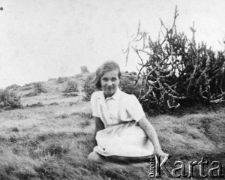 Alicja Wysocka podczas pobytu w obozie dla polskich uchodźców.