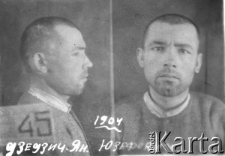 Jan Dziedzic podczas pobytu w więzieniu we Lwowie - portret więzienny.