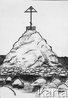 Rysunek więźnia łagru na Wyspach Sołowieckich.