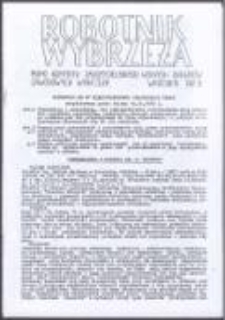 Robotnik Wybrzeża. Pismo Komitetu Założycielskiego Wolnych Związk&oacute;w Zawodowych Wybrzeża, nr 5