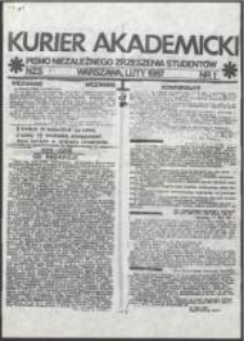 Kurier Akademicki. Pismo Niezależnego Zrzeszenia Student&oacute;w, nr 1