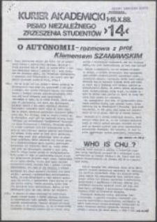 Kurier Akademicki. Pismo Niezależnego Zrzeszenia Student&oacute;w, nr 14