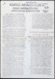 Kurier Akademicki. Pismo Niezależnego Zrzeszenia Student&oacute;w, nr 15