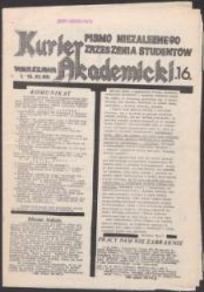 Kurier Akademicki. Pismo Niezależnego Zrzeszenia Student&oacute;w, nr 16