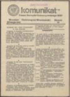 Komunikat. Pismo Zarządu Uniwersyteckiego NZS, nr 16