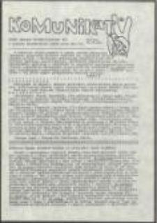 Komunikat. Pismo Zarządu Uniwersyteckiego NZS i Zarządu Akademickiego Ruchu Oporu NZS P[olitechniki] Wr[ocławskiej], nr 10