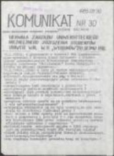 Komunikat. Pismo Niezależnego Zrzeszenia Studentów, nr 30