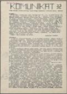 Komunikat. Pismo Zarządu Uniwersyteckiego Niezależnego Zrzeszenia Studentów Uniwer[sytetu] Wrocławskiego, nr 32