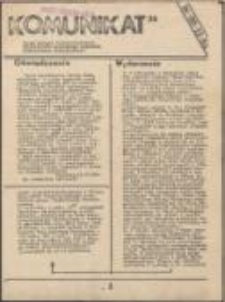 Komunikat. Pismo Zarządu Uniwersyteckiego Niezależnego Zrzeszenia Studentów Uniwer[sytetu] Wrocławskiego, nr 34