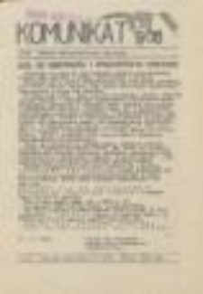 Komunikat. Pismo Zarządu Uniwersyteckiego NZS U[niwersytetu] Wr[ocławskiego], nr 9(38)