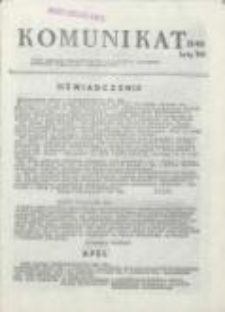 Komunikat. Pismo Zarządu Uniwersyteckiego Niezależnego Zrzeszenia Studentów Uniwersytetu Wrocławskiego, nr 11(40)