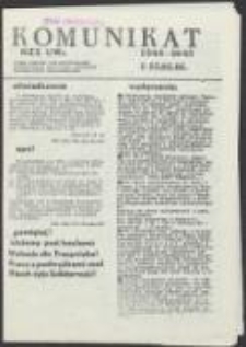 Komunikat NZS UWr. Pismo Zarządu Uniwersyteckiego Niezależnego Zrzeszenia Studentów Uniwersytetu Wrocławskiego, nr 15/16(44/45)