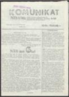 Komunikat NZS UWr. Pismo Zarządu Uniwersyteckiego Niezależnego Zrzeszenia Studentów Uniwersytetu Wrocławskiego, nr 6(54)