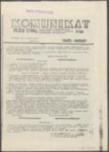 Komunikat NZS UWr. Pismo Zarządu Uniwersyteckiego Niezależnego Zrzeszenia Studentów Uniwersytetu Wrocławskiego, nr 7(55)