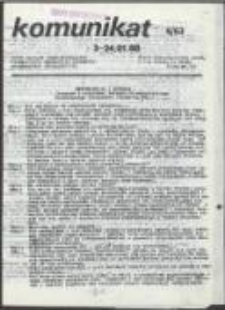 Komunikat. Pismo Zarządu Uniwersyteckiego Niezależnego Zrzeszenia Studentów Uniwersytetu Wrocławskiego, nr 4(63)