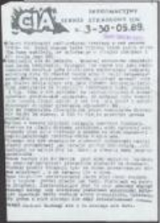 CIA. Informacyjny Serwis Strajkowy U[niwersytetu] W[arszawskiego], nr 3