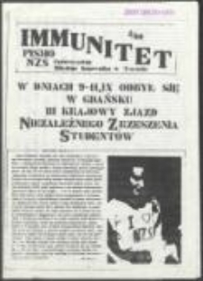 Immunitet. Pismo NZS Uniwersytetu Mikołaja Kopernika w Toruniu, nr 2