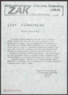 Żak. Pismo Niezależnego Zrzeszenia Student&oacute;w. Wydanie okolicznościowe: 9.06.1987