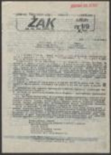 Żak. Pismo Niezależnego Zrzeszenia Student&oacute;w AM, AR, KUL, UMCS, PL, nr 9