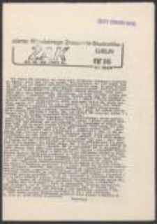 Żak. Pismo Niezależnego Zrzeszenia Studentów AM, AR, KUL, UMCS, PL, nr 16